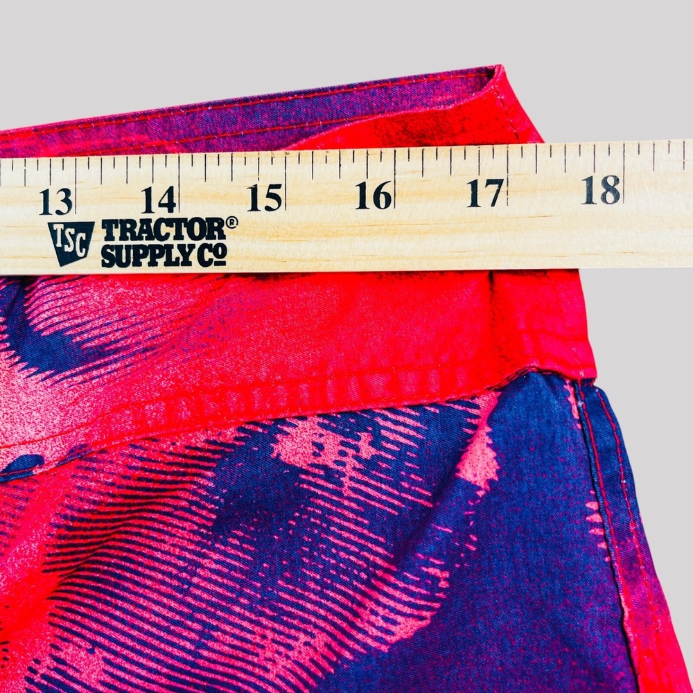 Boardshorts Mens Medium 34x10 Red Blue WESC Swedish Design Swimming Trunks Beach - Picture 4 of 10